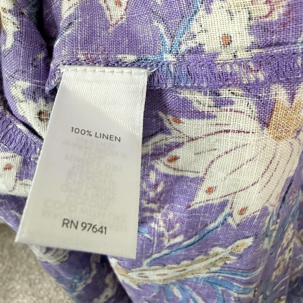 J Jill Love Linen Floral Dress L Resort Hawaiian Tropical Beach Vacation NEW - Picture 7 of 7
